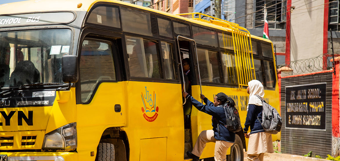 Students Boarding one of the School Bus